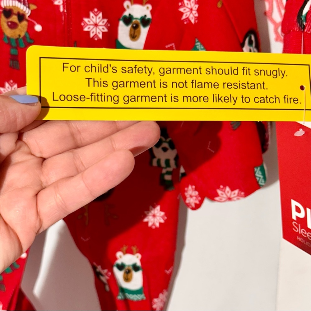 NWT Petit Lem Red Onesie Pajama Holiday Print 2pc Size 9 months - Picture 7 of 12